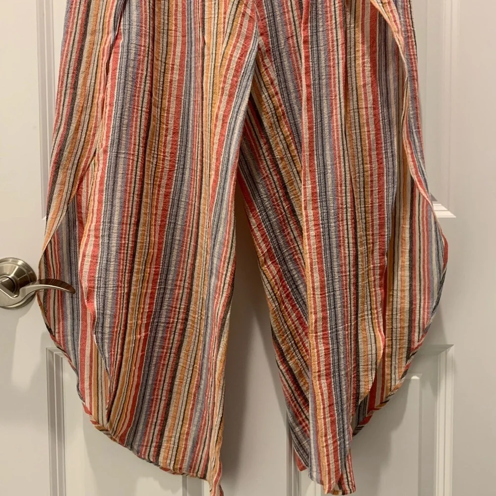 Anthropologie Pastel Striped Wide Leg Pants - Picture 4 of 7